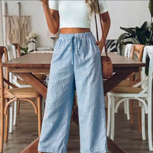 Load image into Gallery viewer, Striped Casual Loose Straight Wide-Leg Pants
