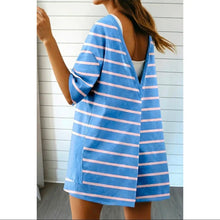 Load image into Gallery viewer, Preorder!! STRIPE V AND ROUND NECK LOOSE FIT ROMPER
