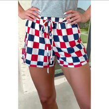 Load image into Gallery viewer, Preorder!!! INDEPENDENCE DAY DRAW STRING CHECKERED SHORTS