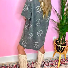 Load image into Gallery viewer, π Washed Smiley T-Shirt Dress π