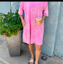 Load image into Gallery viewer, π Washed Smiley T-Shirt Dress π