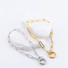 Load image into Gallery viewer, Product Title:

Classic Charm Keeper Paperclip Bracelet 6.5"
