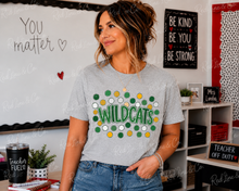 Load image into Gallery viewer, Custom Mascot Spirit Polka Dot Graphic Tee - Please comment what School Mascot you need in the notes section please 🙏🏽❤️
