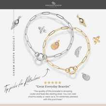 Load image into Gallery viewer, Product Title:

Classic Charm Keeper Paperclip Bracelet 6.5"
