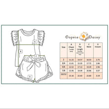 Load image into Gallery viewer, GIRLS BLUE LACE DAISY SPRING SUMMER RUFFLE SHORT SET
