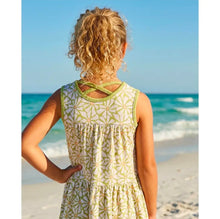 Load image into Gallery viewer, KIDS RUBY LIME GREEN DAISY SPRING SUMMER SHORT SET
