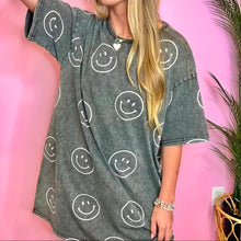 Load image into Gallery viewer, 😊 Washed Smiley T-Shirt Dress 😊
