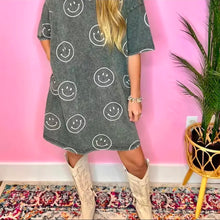 Load image into Gallery viewer, 😊 Washed Smiley T-Shirt Dress 😊
