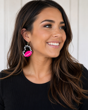 Load image into Gallery viewer, 🏈💗 Touchdown Sweetheart Checker Heart Earrings 💗🏈
