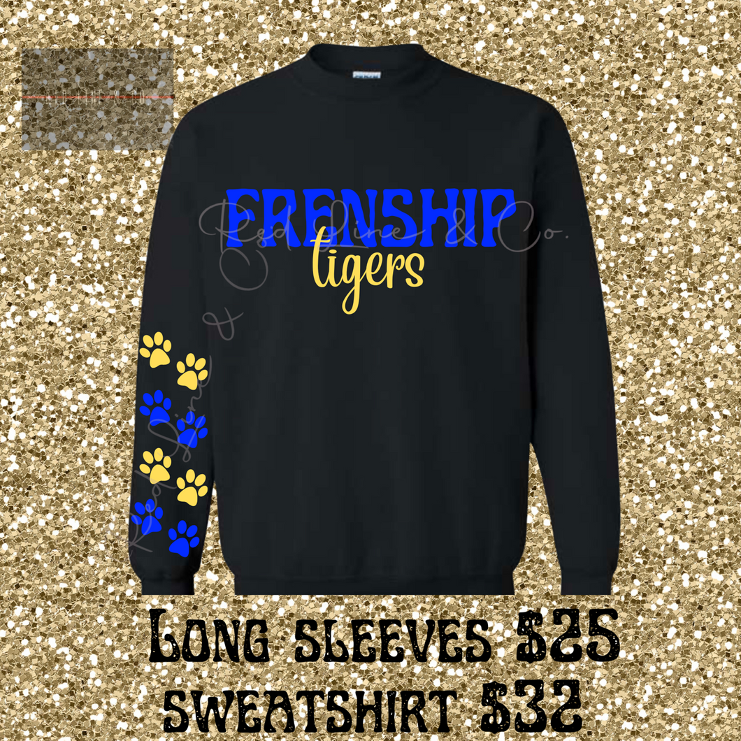 Frenship Tigers with Paw Print Sleeve